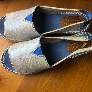 Shimmery Blue Espadrille Sandals, Cliffs by White Mountain